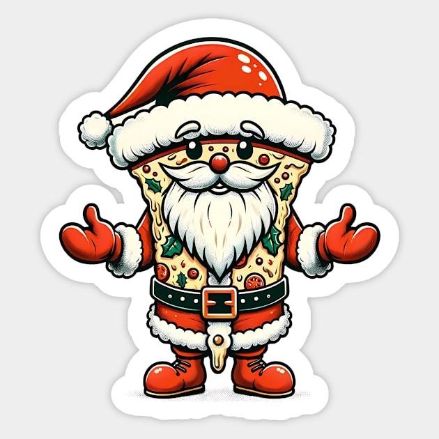 Funny Santa as Pizza Xmas, Love Pizza Sticker by logiamerch